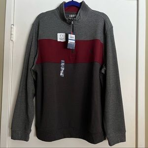 New IZOD fleece Grey Performance Sweater size XL